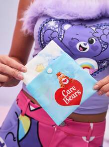 SHEIN X Care Bears 卡通熊和彩虹印花可折叠 RPET 购物袋、欢呼熊、趣味熊、暴躁熊、分享熊、礼物 - 白色 - 查看 4