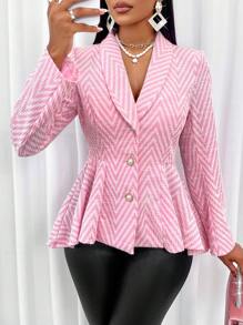 Zolique Fruit-Neck Suit Jacket With Asymmetrical Hem Overalls