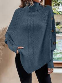 EMERY ROSE 休闲女士纯色宽松蝙蝠袖高领毛衣，秋冬季，长袖上衣