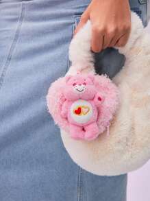 SHEIN X Care Bears Plush Super Soft Heart Embroidery Coin Purse Charm,Gifts - Pink - View 1