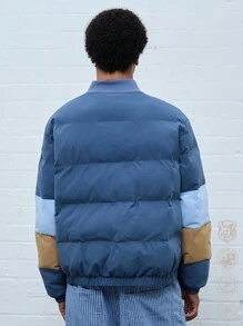 Manfinity NXTstreet Chaqueta casual oversize con parche decorativo para hombres, invierno - Multicolor - Ver 2