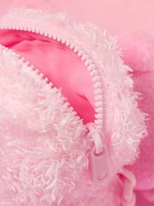 SHEIN X Care Bears Plush Super Soft Heart Embroidery Coin Purse Charm,Gifts - Pink - View 6