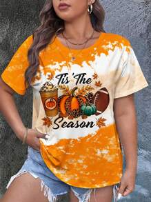 SHEIN LUNE 大码女款本季扎染圆领 T 恤 - 彩色 - 查看 3