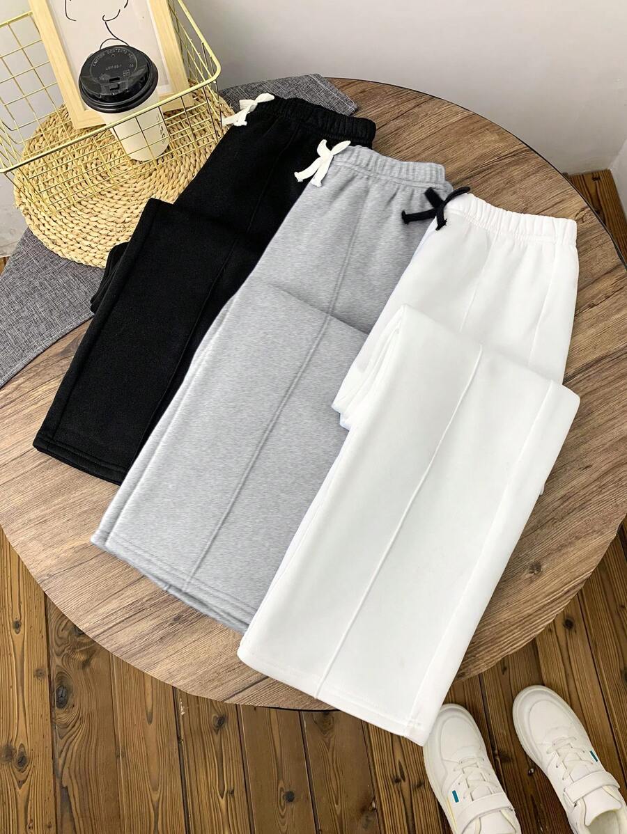 SHEIN 3pcs Tween Boys Loose Knit Sweatpants Set