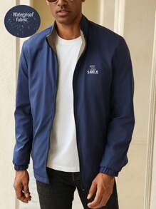 Manfinity Homme Chaqueta con cremallera informal de manga larga para hombre, otoño/invierno