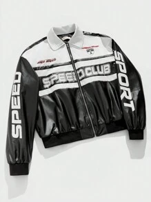 Motocross Jacket In Black - Black and White - View 5