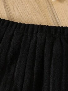 SHEIN 2pcs Young Girls New Style Cartoon Pattern Fleece Crew Neck Sweatshirt And Elastic Waist Pants Set - Multicolor - View 6