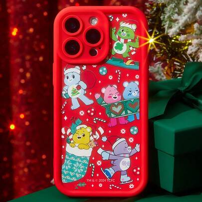 SHEIN X Care Bears Funda de teléfono móvil con estampado de dibujos animados en rojo - Edición Navideña REGALOS
