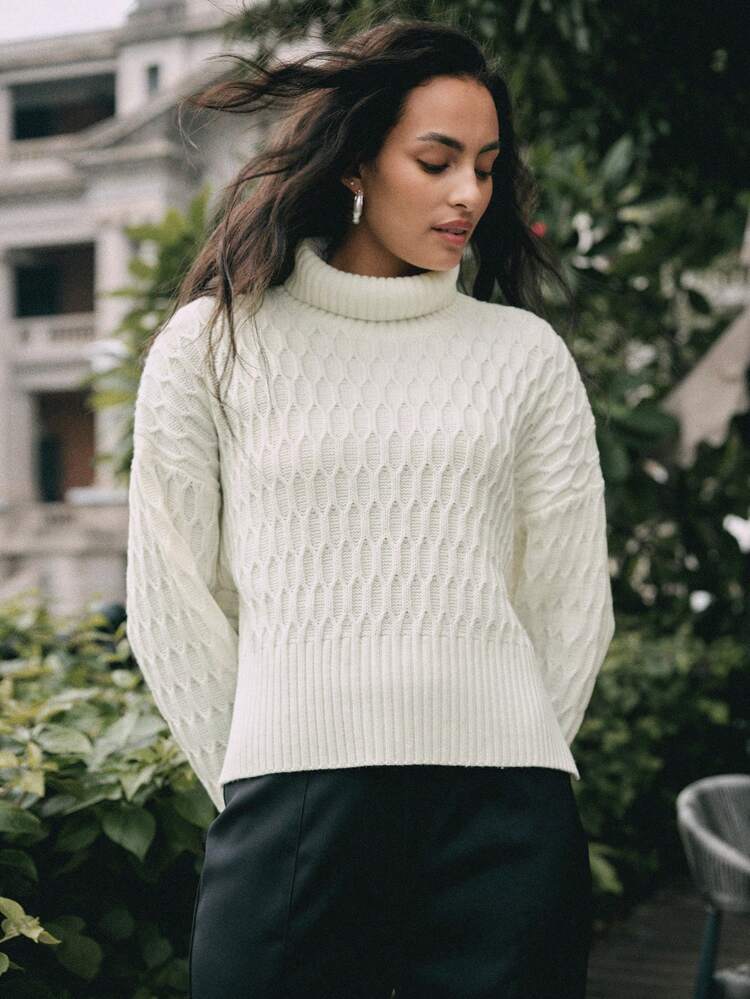 Suéter de cuello alto sexy con espalda descubierta y lazo, de unicolor y diseño minimalista, de punto, para otoño e invierno