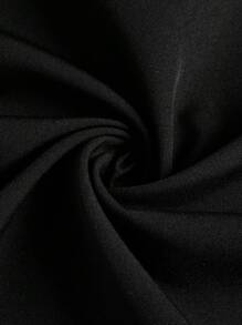 SHEIN Clasi Đầm Maxi thiết kế kẻ sọc dài tay ve áo cỡ lớn thanh lịch quyến rũ cho nữ - màu đen - Xem 3