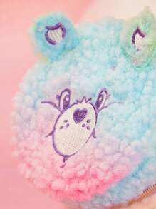 SHEIN X Care Bears 可爱双色熊刺绣毛绒首饰收纳盒，礼物 - 彩色 - 查看 5