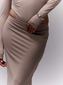 MUSERA Fitted Maxi Skirt Elegant Spring Summer Sexy