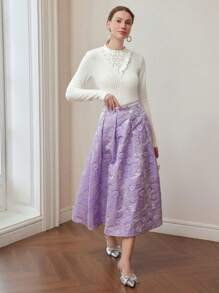 MOTF PREMIUM SOLID LACE INSERT FRILL TRIM FLUFFY TOP