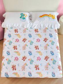 SHEIN X Care Bears 1pc Cute Cartoon Bear All-Over Print Ruffle Trim Fitted Sheet, Gifts,Suitable For Children Single/Double/Queen/King Bed - Multicolor - View 5
