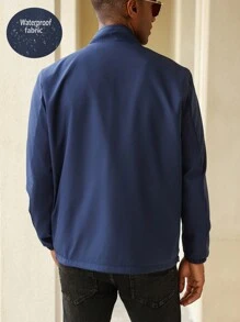 Manfinity Homme Chaqueta con cremallera informal de manga larga para hombre, otoño/invierno