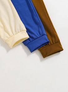 SHEIN 6 件套年轻女孩休闲舒适多色圆领短袖上衣和运动裤套装