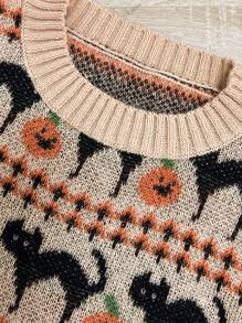 Áo len dệt kim cổ tròn tay dài thanh lịch cổ điển mới - Nhiều màu - Xem 5