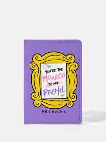 FRIENDS X SHEIN 标语设计紫色PU皮革护照夹，度假 - 淡紫色 - 查看 3