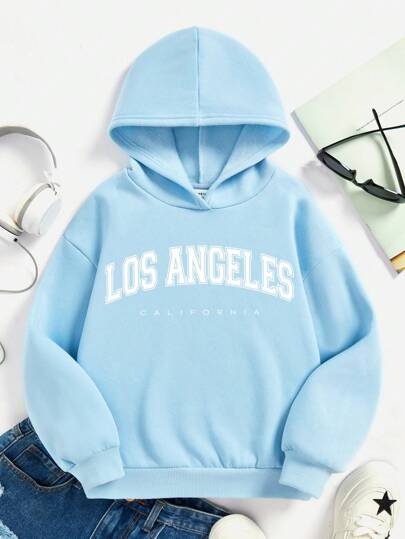 SHEIN Leap Crew Tween Mädchen Langarm-Kapuzen-Sweatshirt für Herbst und Winter