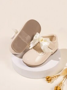 Cute Girls Fashion Mary Jane Bowknot Princess Shoes Ballet Flats - Beige - View 5