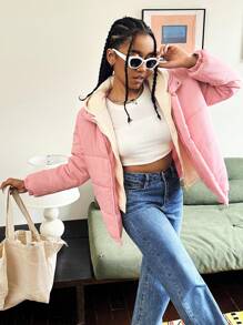 Tienermeisjes Winter Lange Mouw Capuchon Losse Casual Jas