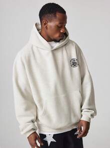 Manfinity VCAY Men's Loose Fit Long Sleeve Hooded Knit Sweater, For Fall Winter - Light Grey - View 2