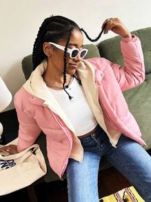 Tienermeisjes Winter Lange Mouw Capuchon Losse Casual Jas