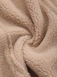 DAZY 女士纯色蓬松拼接长袖口袋休闲外套，秋季女装，保暖内衬 - 粉色 - 查看 7