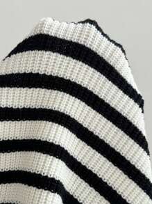 Chiquease French Fashionable Multi-Purpose Black And White Striped Camisole Knit Dress