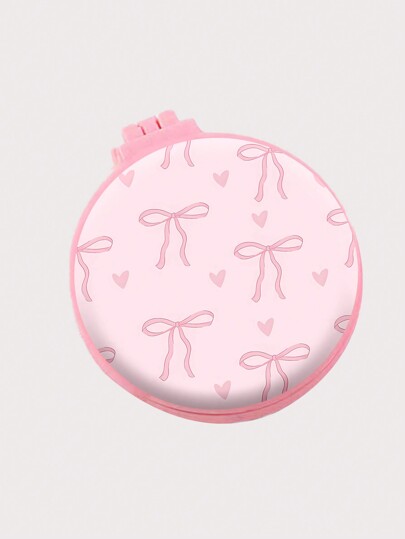 Kawaii مشط وسادة هواء بفيونكة وردية جميلة ، فرشاة تدليك الشعر البلاستيكية المحمولة ، مشط تدليك قابل للطي للسفر