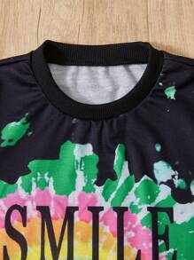 SHEIN 少女彩色笑脸印花长袖运动衫 - 彩色 - 查看 6