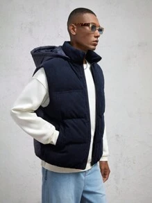 AKNOTIC Business Casual Áo khoác cardigan trùm đầu dệt kim vừa vặn cho nam, thích hợp cho mùa đông - Xanh đậm - Xem 7