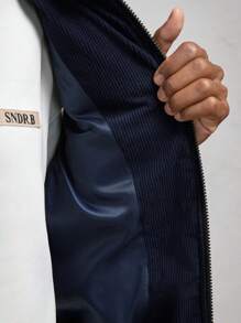 AKNOTIC Business Casual Áo khoác cardigan trùm đầu dệt kim vừa vặn cho nam, thích hợp cho mùa đông - Xanh đậm - Xem 5