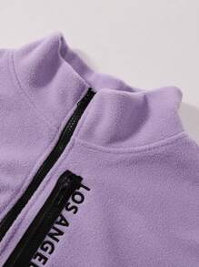 Manfinity Hypemode Men's Sherpa Lined Zip Up Jacket - Purple - View 4