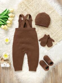 SHEIN Vintaside Kids Baby Boy Casual Knitted Romper, Fall & Winter