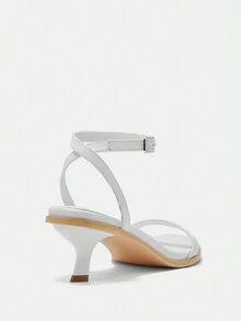 CUCCOO BIZCHIC 女士简约纯色高跟凉鞋，休闲夏装秋季 - 白色 - 查看 4