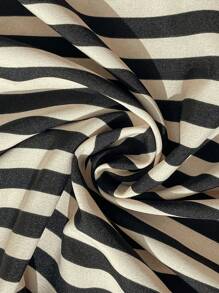 Franclia 大码女式夏季条纹蝙蝠袖短袖宽松休闲衬衫连体裤 - 彩色 - 查看 3