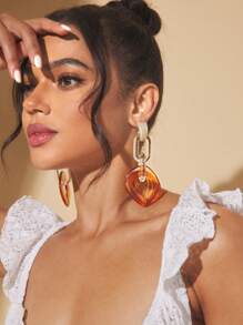 SHEIN BAE 女士亚克力夸张设计吊坠耳环