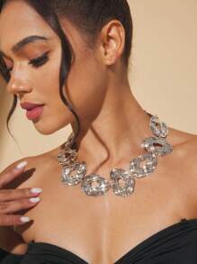 SHEIN SXY 简约纯色链饰休闲项链 - 銀色 - 查看 2