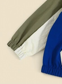 THE HAPPY LOOK Áo khoác gió thể thao ngoài trời in chữ màu cho bé trai, thu đông - Nhiều màu - Xem 3