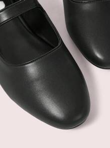 CUCCOO DOLLMOD Zapatos cómodos de estilo Mary Jane de punta redonda, 2024, negros, nuevos, versátiles, de estilo simple con correa, planos, para el otoño, apta para ir al trabajo y como disfraz de bruja en Halloween - Negro - Ver 3