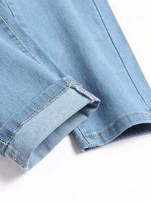 Quần Jeans Denim Nam Nhiều Túi Cài Nút Phía Trước Thường Ngày, Mặc Hàng Ngày - Rửa nhẹ - Xem 6