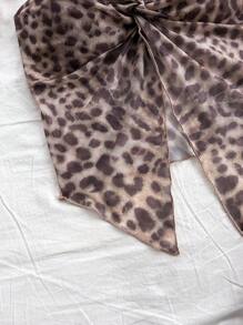 Soleia Top fasciante con stampa leopardata casual e intrecciata, estivo