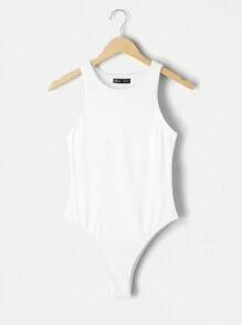 SHEIN BASICS 3 件套女士休闲圆领无袖紧身纯色针织紧身衣 - 彩色 - 查看 3