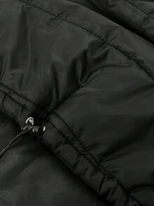 SHEIN SXY Winter Black Crop Vest Jacket