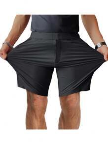 Gym Rark Solid Color Drawstring Cycling Shorts With Letter Print For Summer Biker Shorts Black Shorts - Black - View 6