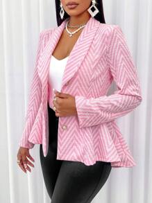 Zolique Fruit-Neck Suit Jacket With Asymmetrical Hem Overalls