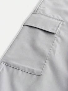 SHEIN 2 件套 Tween 女童时尚肖像图案运动衫和工装裤套装 - 黑色 - 查看 10