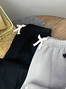 SHEIN 3pcs Tween Boys Loose Knit Sweatpants Set