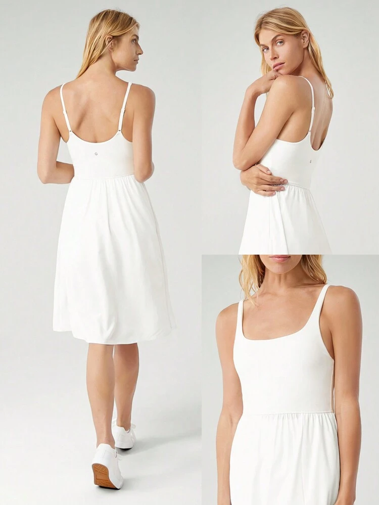 FeatherFit™-Air VitalSwift Active Adjustable Pocket Anti-Slip Dress With Built-In Shorts Light Support Low Impact Daily Casual Lounge Quick Dry Moisture Wicking